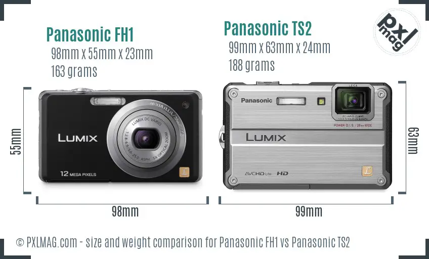 Panasonic FH1 vs Panasonic TS2 size comparison