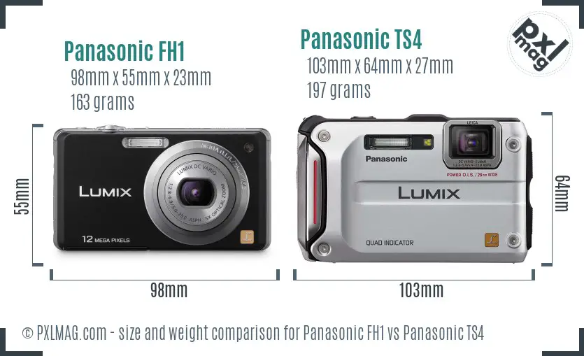 Panasonic FH1 vs Panasonic TS4 size comparison