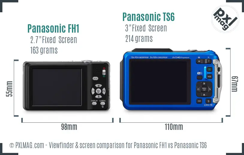 Panasonic FH1 vs Panasonic TS6 Screen and Viewfinder comparison