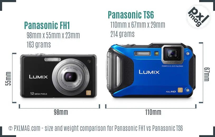 Panasonic FH1 vs Panasonic TS6 size comparison