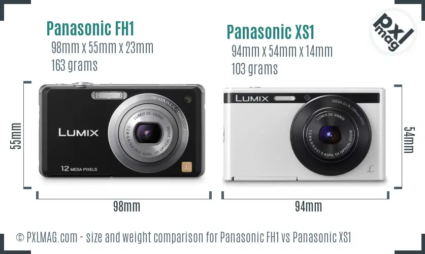 Panasonic FH1 vs Panasonic XS1 size comparison