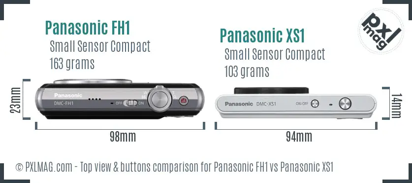 Panasonic FH1 vs Panasonic XS1 top view buttons comparison