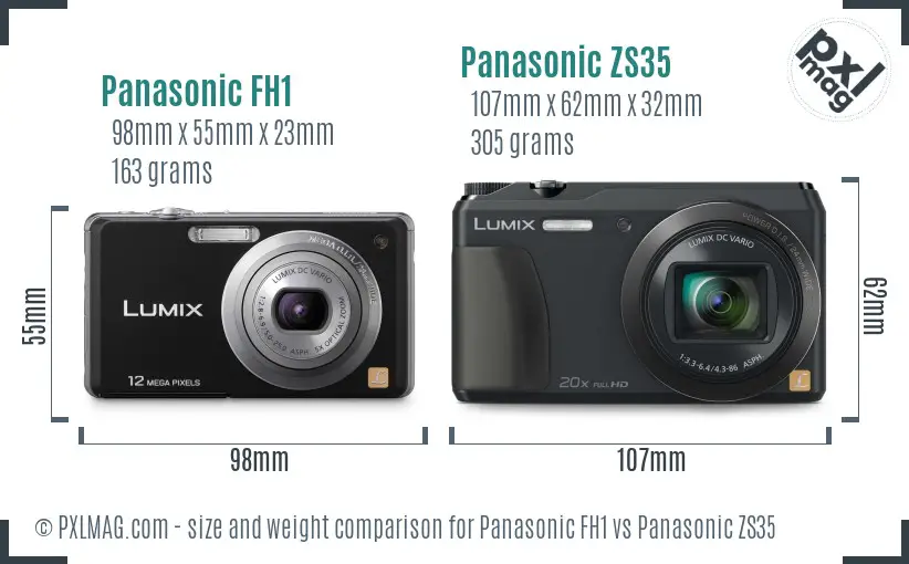 Panasonic FH1 vs Panasonic ZS35 size comparison