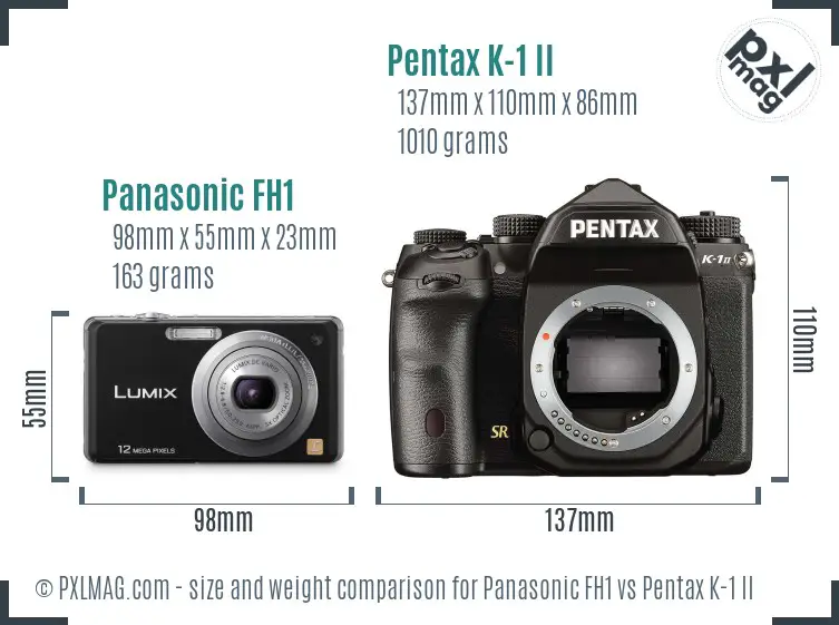 Panasonic FH1 vs Pentax K-1 II size comparison