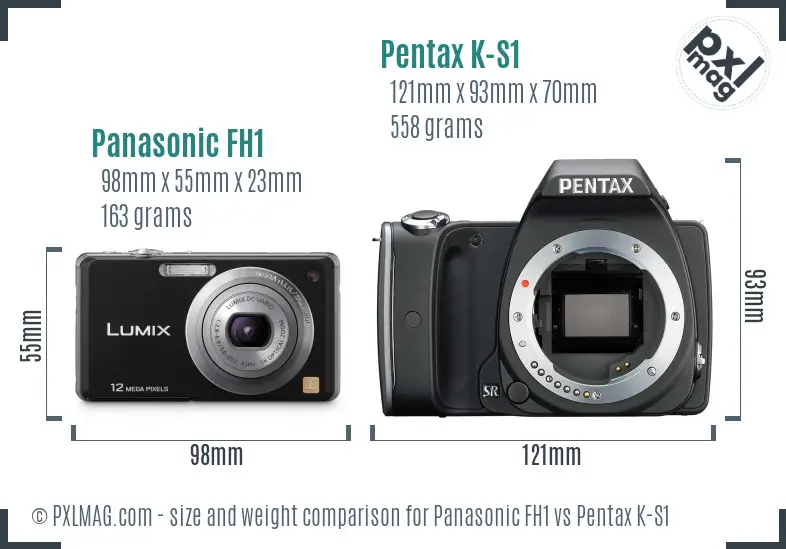 Panasonic FH1 vs Pentax K-S1 size comparison