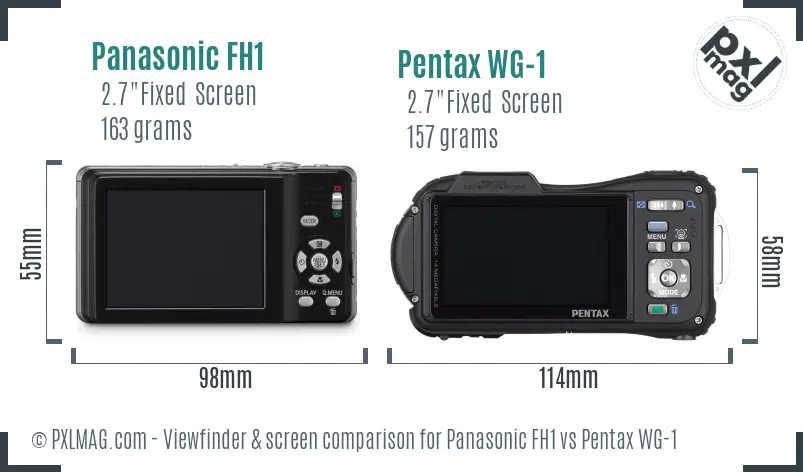 Panasonic FH1 vs Pentax WG-1 Screen and Viewfinder comparison