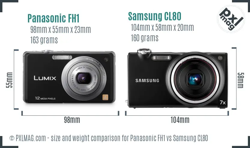 Panasonic FH1 vs Samsung CL80 size comparison Panasonic FH1 vs Samsung CL80 size comparison