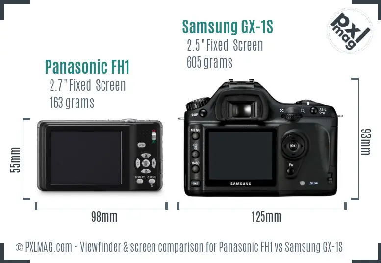 Panasonic FH1 vs Samsung GX-1S Screen and Viewfinder comparison