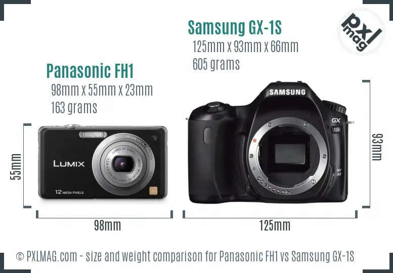 Panasonic FH1 vs Samsung GX-1S size comparison