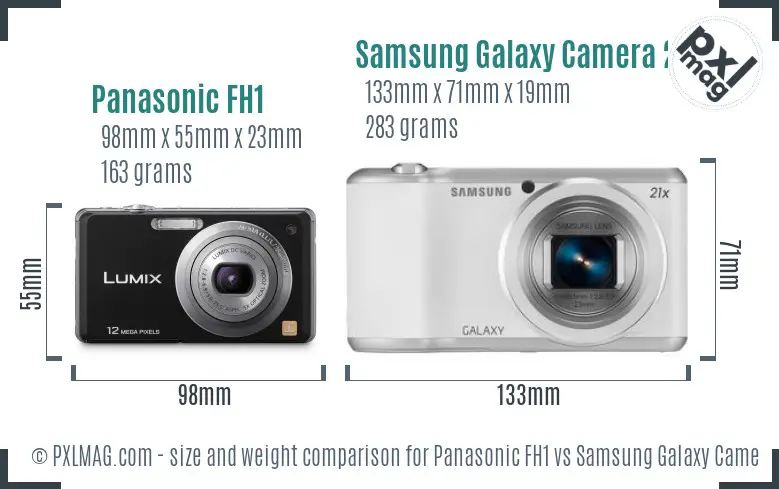 Panasonic FH1 vs Samsung Galaxy Camera 2 size comparison