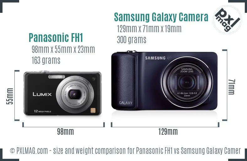 Panasonic FH1 vs Samsung Galaxy Camera size comparison Panasonic FH1 vs Samsung Galaxy Camera size comparison