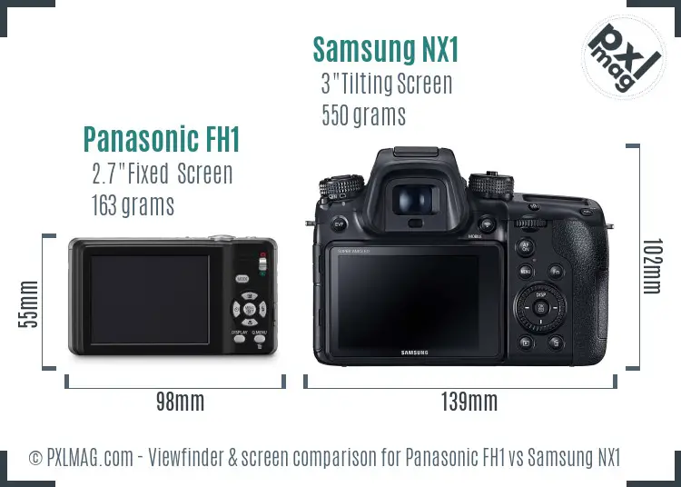 Panasonic FH1 vs Samsung NX1 Screen and Viewfinder comparison