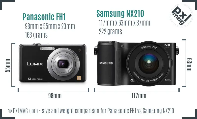 Panasonic FH1 vs Samsung NX210 size comparison Panasonic FH1 vs Samsung NX210 size comparison