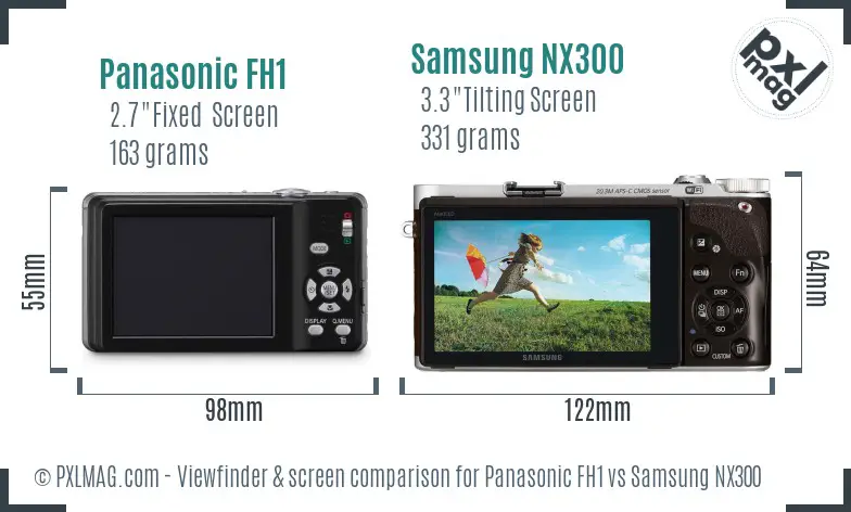 Panasonic FH1 vs Samsung NX300 Screen and Viewfinder comparison Panasonic FH1 vs Samsung NX300 Screen and Viewfinder comparison