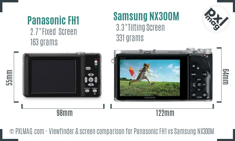 Panasonic FH1 vs Samsung NX300M Screen and Viewfinder comparison