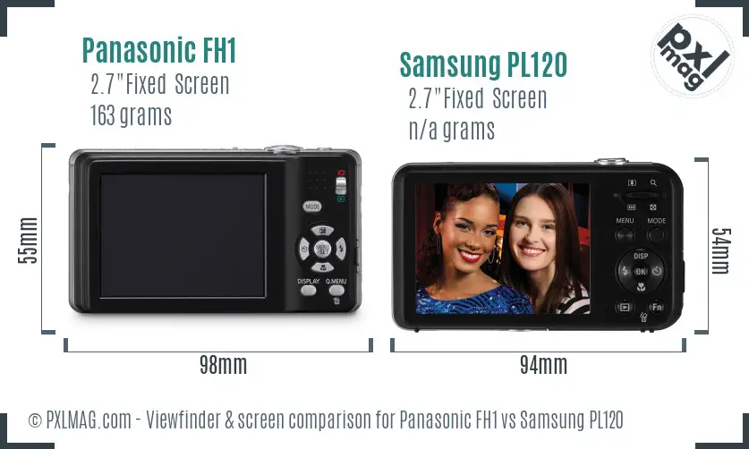 Panasonic FH1 vs Samsung PL120 Screen and Viewfinder comparison Panasonic FH1 vs Samsung PL120 Screen and Viewfinder comparison