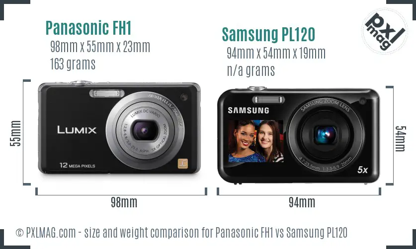Panasonic FH1 vs Samsung PL120 size comparison Panasonic FH1 vs Samsung PL120 size comparison