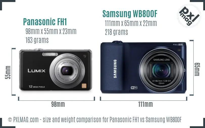 Panasonic FH1 vs Samsung WB800F size comparison Panasonic FH1 vs Samsung WB800F size comparison