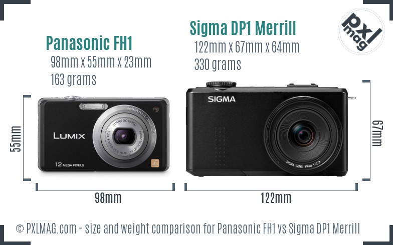 Panasonic FH1 vs Sigma DP1 Merrill size comparison Panasonic FH1 vs Sigma DP1 Merrill size comparison
