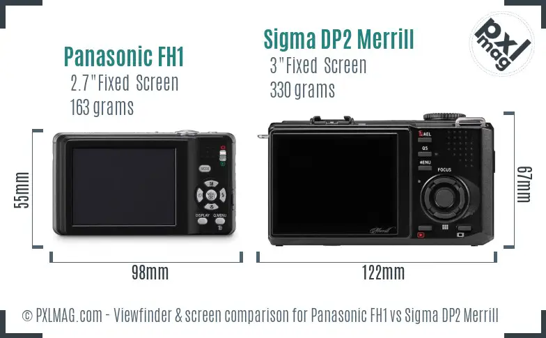 Panasonic FH1 vs Sigma DP2 Merrill Screen and Viewfinder comparison