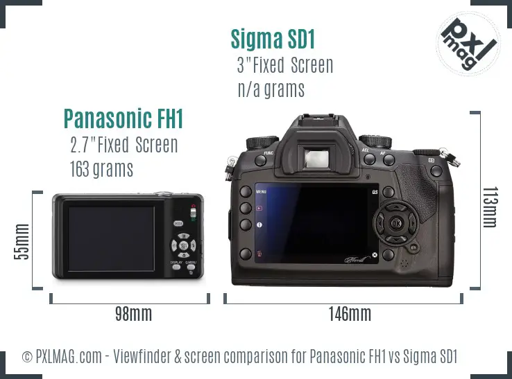 Panasonic FH1 vs Sigma SD1 Screen and Viewfinder comparison