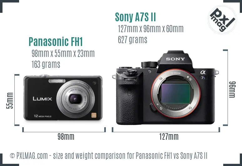 Panasonic FH1 vs Sony A7S II size comparison