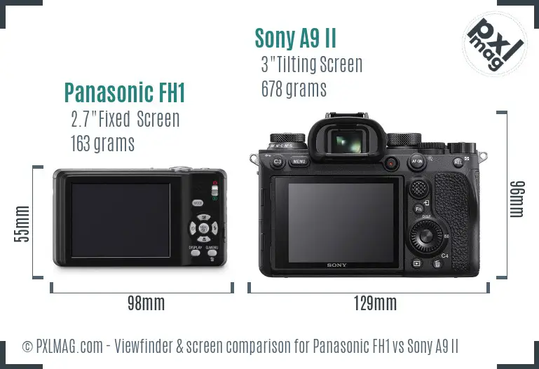 Panasonic FH1 vs Sony A9 II Screen and Viewfinder comparison
