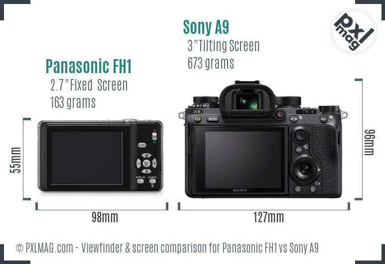 Panasonic FH1 vs Sony A9 Screen and Viewfinder comparison