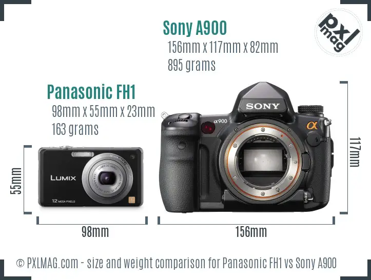 Panasonic FH1 vs Sony A900 size comparison