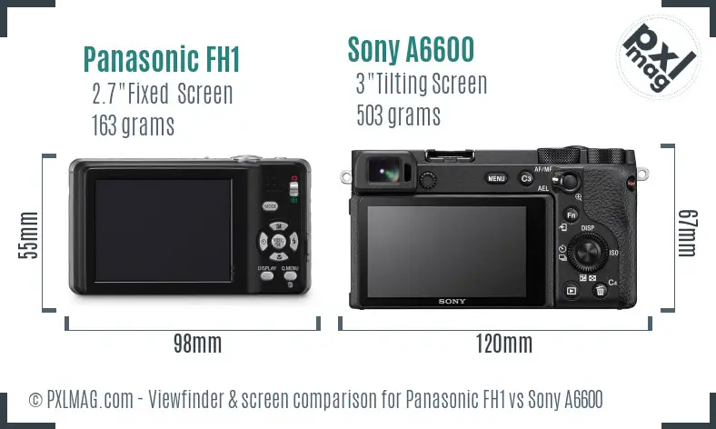 Panasonic FH1 vs Sony A6600 Screen and Viewfinder comparison