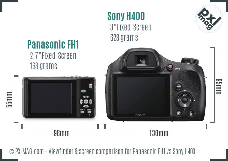 Panasonic FH1 vs Sony H400 Screen and Viewfinder comparison