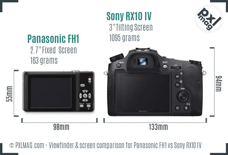 Panasonic FH1 vs Sony RX10 IV Screen and Viewfinder comparison