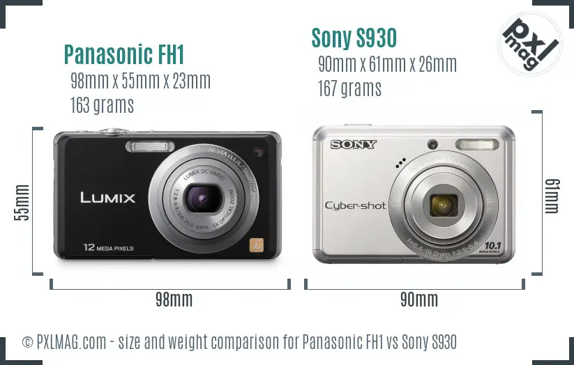 Panasonic FH1 vs Sony S930 size comparison