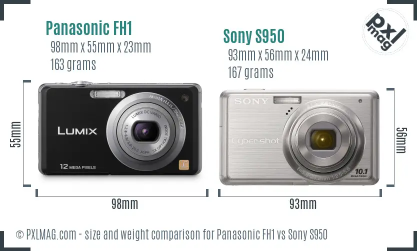 Panasonic FH1 vs Sony S950 size comparison