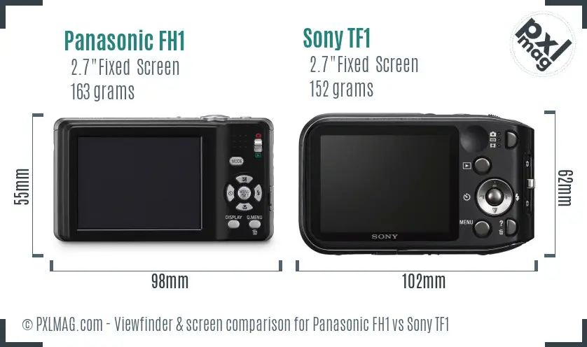 Panasonic FH1 vs Sony TF1 Screen and Viewfinder comparison