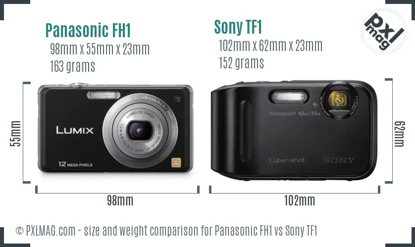 Panasonic FH1 vs Sony TF1 size comparison
