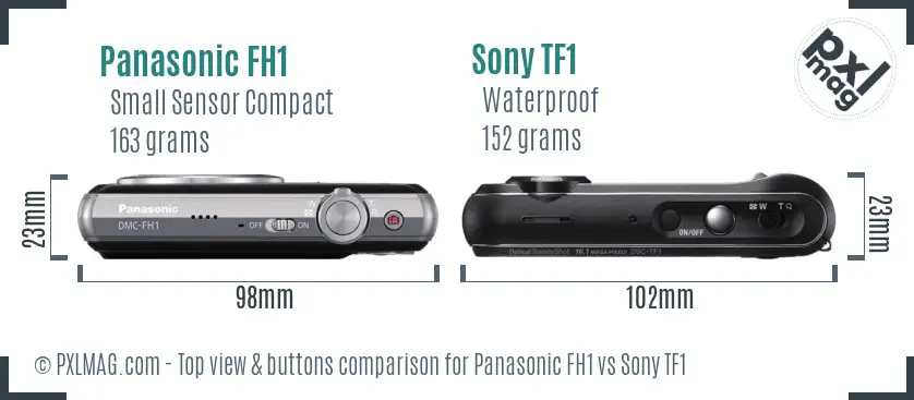 Panasonic FH1 vs Sony TF1 top view buttons comparison
