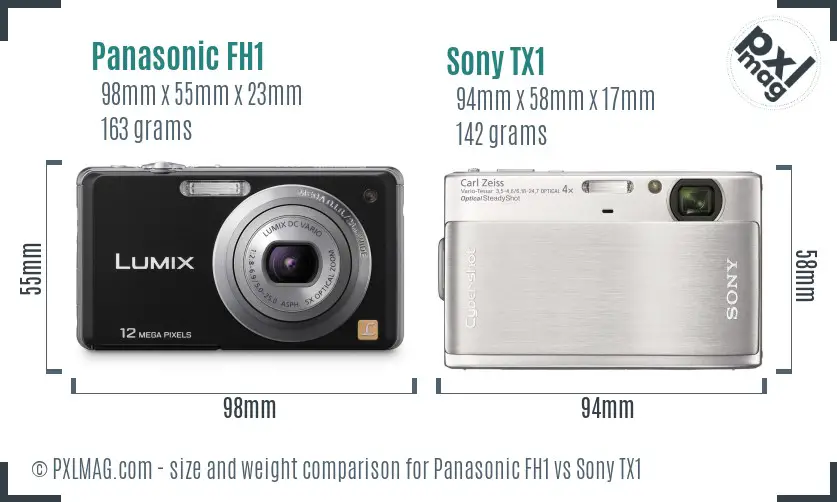 Panasonic FH1 vs Sony TX1 size comparison