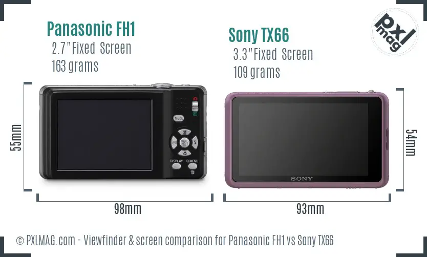 Panasonic FH1 vs Sony TX66 Screen and Viewfinder comparison Panasonic FH1 vs Sony TX66 Screen and Viewfinder comparison