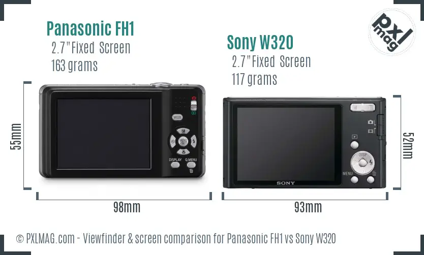 Panasonic FH1 vs Sony W320 Screen and Viewfinder comparison Panasonic FH1 vs Sony W320 Screen and Viewfinder comparison