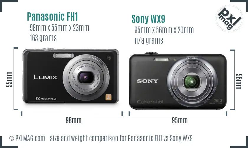 Panasonic FH1 vs Sony WX9 size comparison Panasonic FH1 vs Sony WX9 size comparison