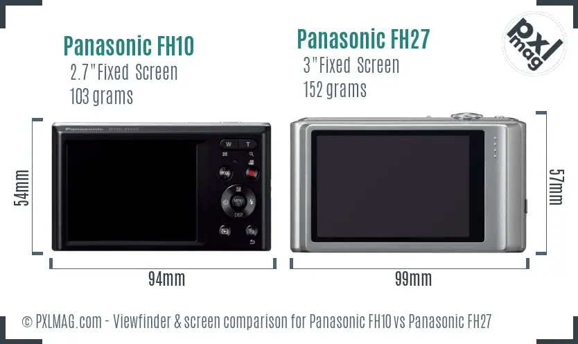 Panasonic FH10 vs Panasonic FH27 Screen and Viewfinder comparison