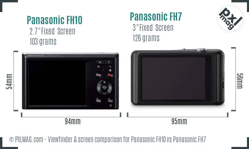 Panasonic FH10 vs Panasonic FH7 Screen and Viewfinder comparison