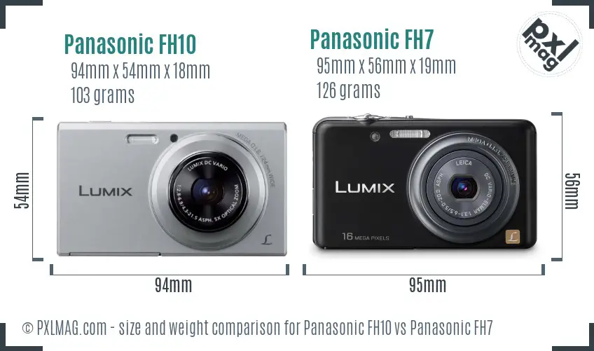 Panasonic FH10 vs Panasonic FH7 size comparison
