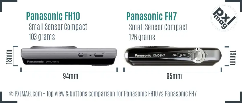 Panasonic FH10 vs Panasonic FH7 top view buttons comparison