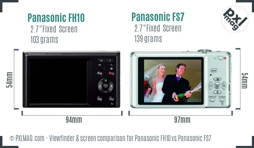 Panasonic FH10 vs Panasonic FS7 Screen and Viewfinder comparison