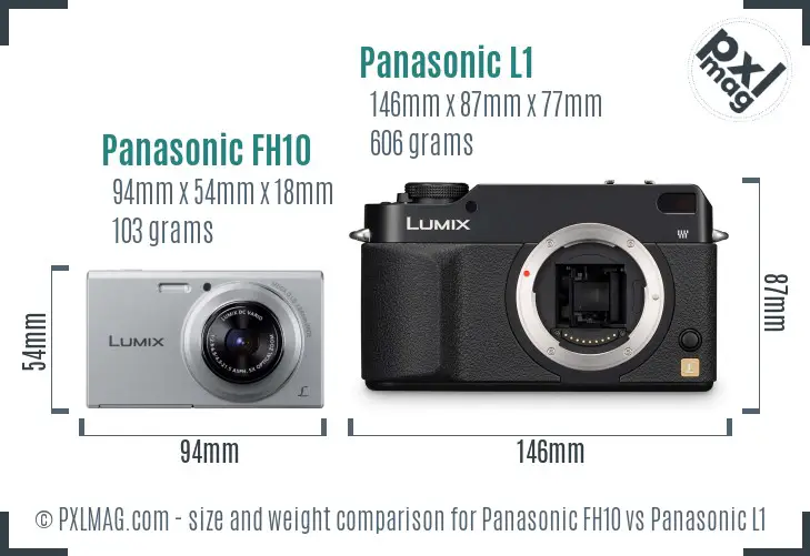 Panasonic FH10 vs Panasonic L1 size comparison Panasonic FH10 vs Panasonic L1 size comparison