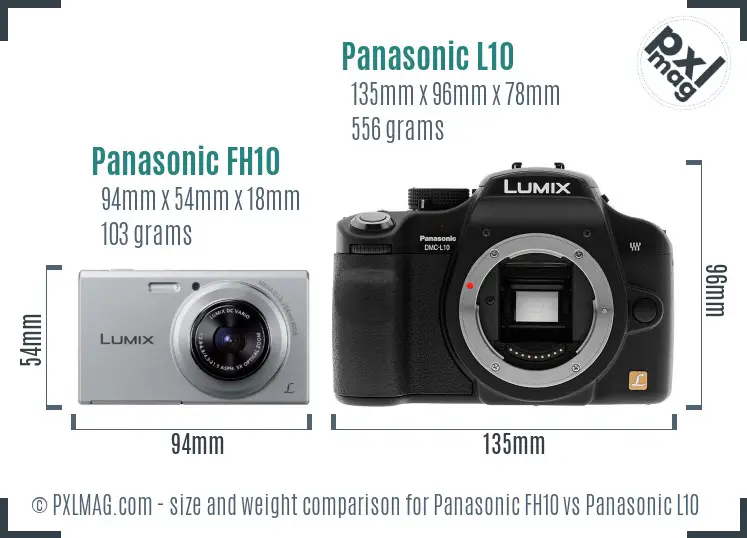 Panasonic FH10 vs Panasonic L10 size comparison Panasonic FH10 vs Panasonic L10 size comparison