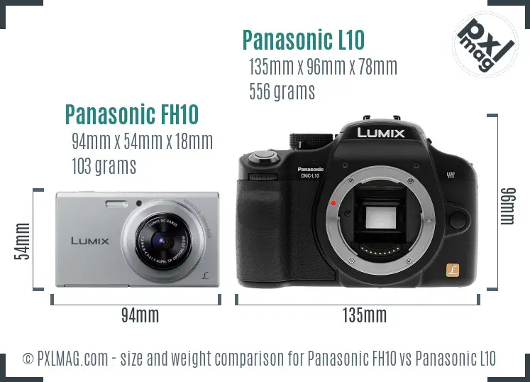 Panasonic FH10 vs Panasonic L10 size comparison