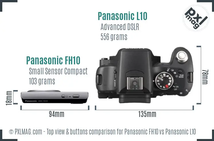 Panasonic FH10 vs Panasonic L10 top view buttons comparison